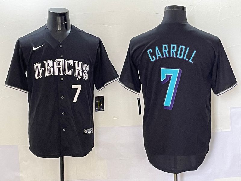 Men 2025 Arizona Diamondback #7 Garroll Black Joint Name Nike MLB Jersey style 5